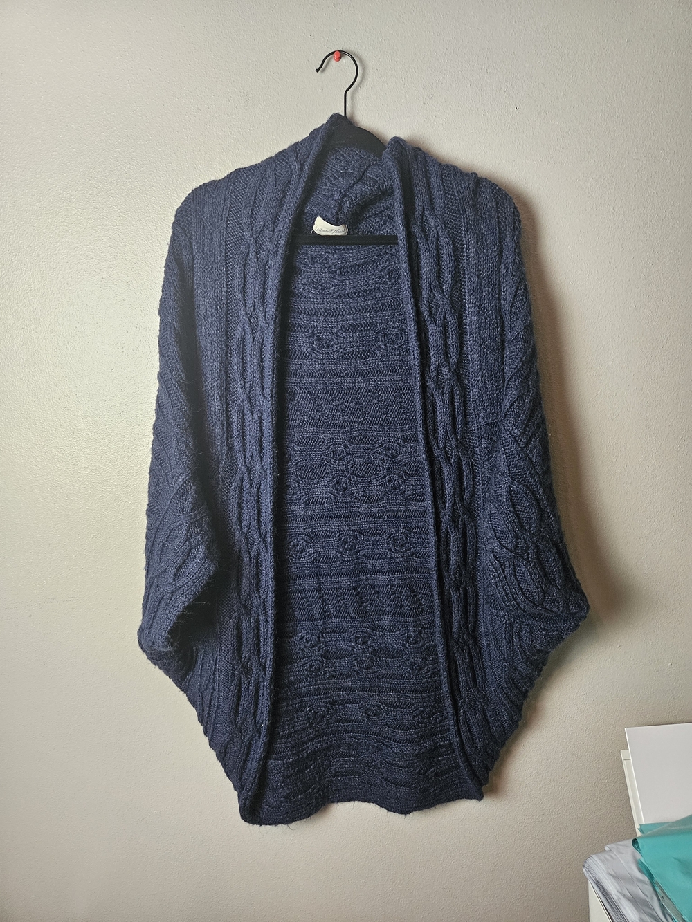 Universal Thread Navy Cable-Knit Open Cardigan